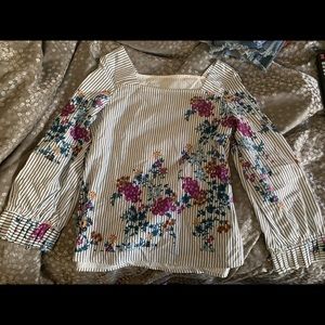 Floral and Stripe Blouse